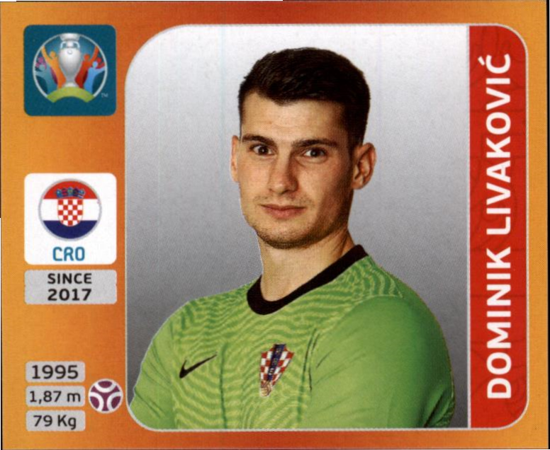 Dominik Livaković 2020 Panini UEFA EURO sticker orange #348