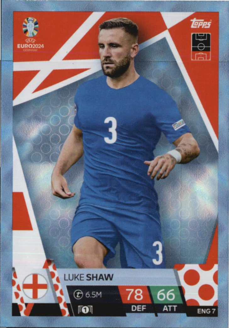 Luke Shaw 2024 EURO Match Attax Crystal Parallel #ENG7