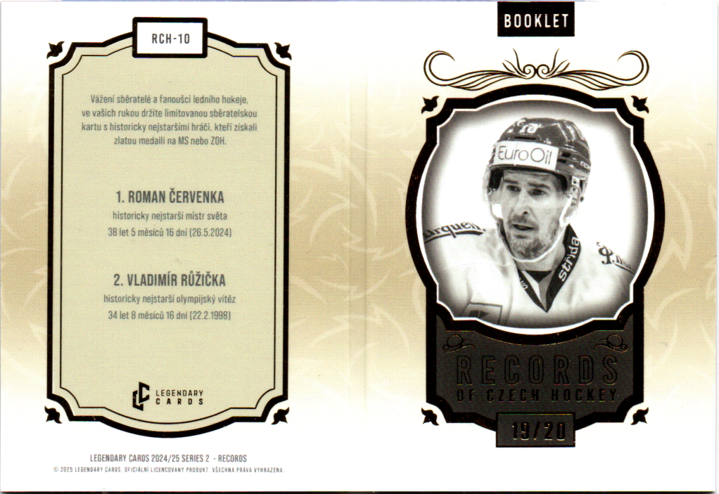 Červenka / Růžička 2024/25 LC Český hokej Records Booklet 19/22