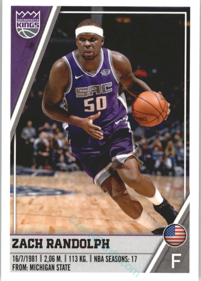 Zach Randolph 2018/19 Panini sticker Euro ed. #378
