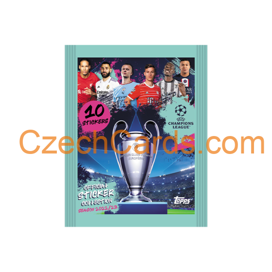 Balíček fotbalových samolepek 2022/23 Topps Champions League