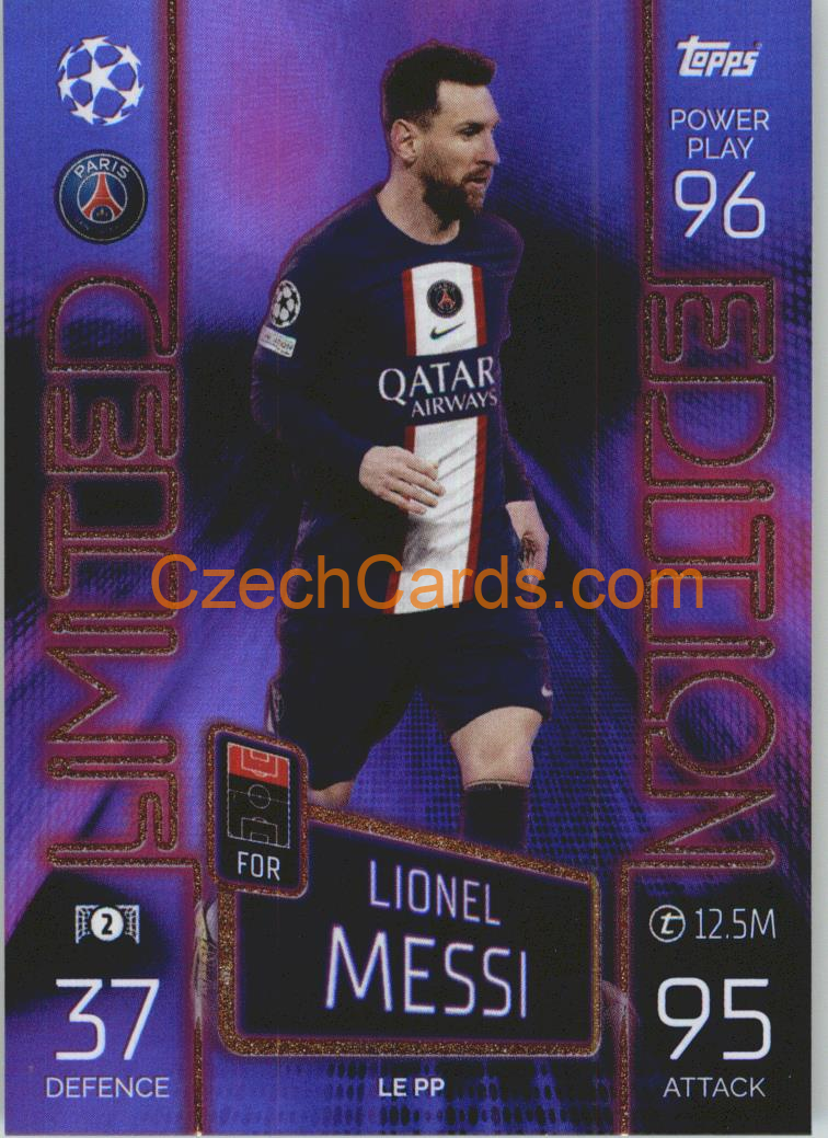 Lionel Messi Topps Match Attax 2022/23 Limited Purple #LEPP