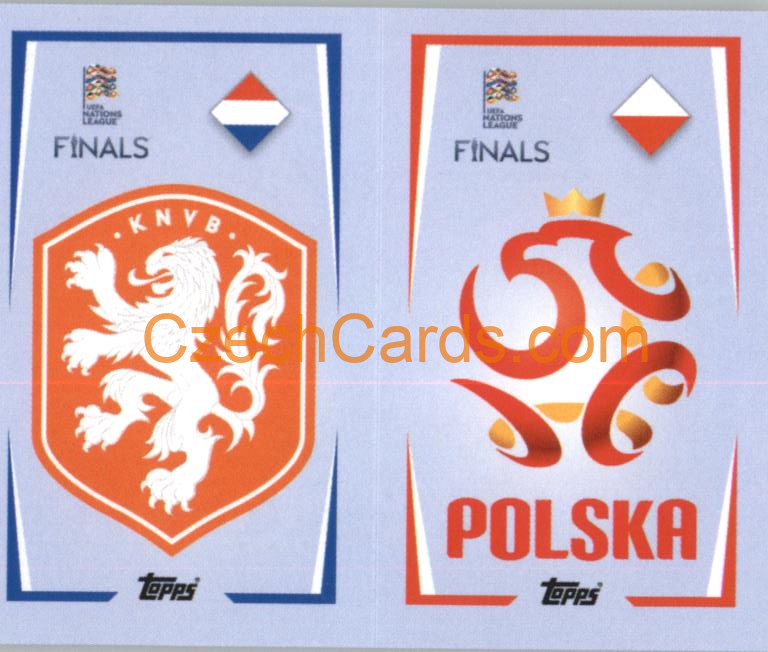 Netherlands / Poland Team Badge  2022/23 Topps Nations League #10