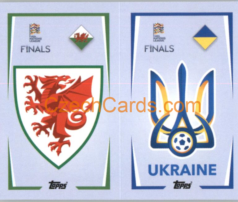 Wales / Ukraine Team Badge  2022/23 Topps Nations League #11
