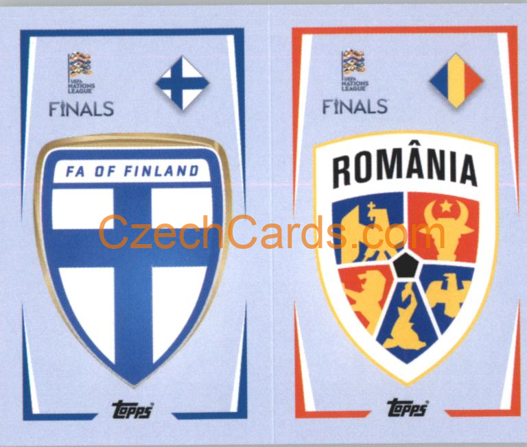 Finland / Romania Team Badge  2022/23 Topps Nations League #16