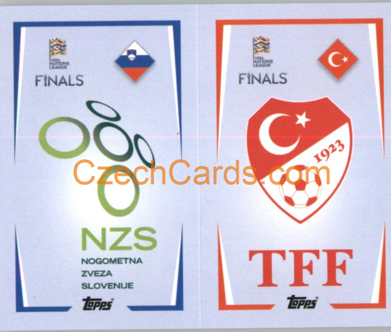 Slovenia / Turkey Team Badge  2022/23 Topps Nations League #19