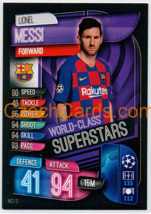 Lionel Messi 2019/20 Topps Match Attax WC Superstar #WCI 12