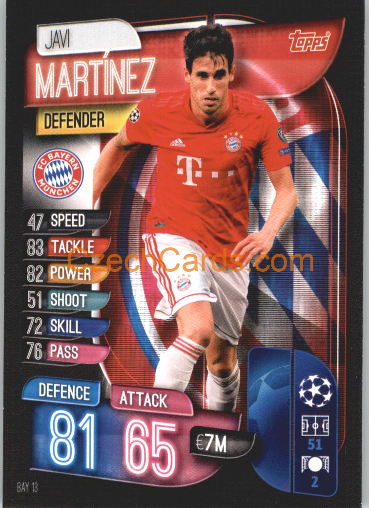 Javi Martínez 2019/20 Topps Match Attax #BAY 13