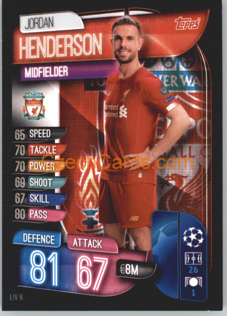 Jordan Henderson 2019/20 Topps Match Attax #LIV 8