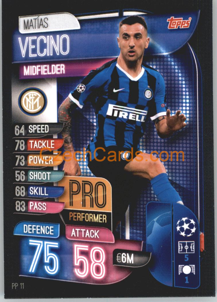 Matias Vecino 2019/20 Topps Match Attax Pro Performer #PP 11