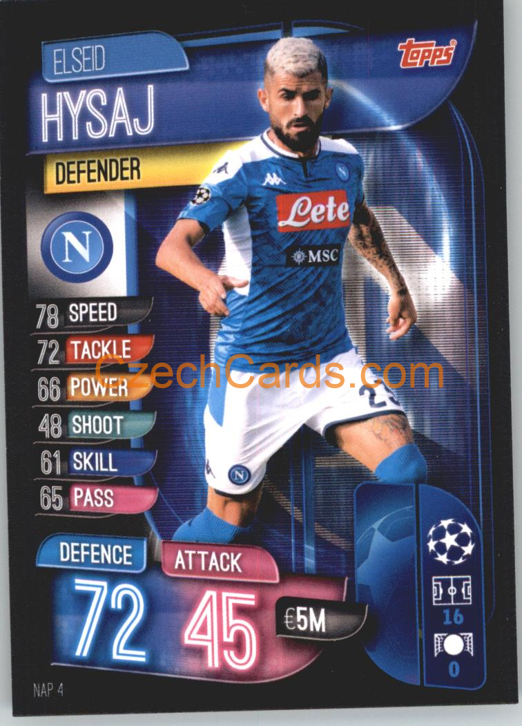 Elseid Hysaj 2019/20 Topps Match Attax #NAP 4
