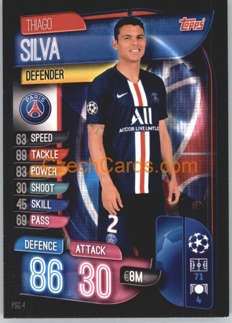 Thiago Silva 2019/20 Topps Match Attax #PSG 4