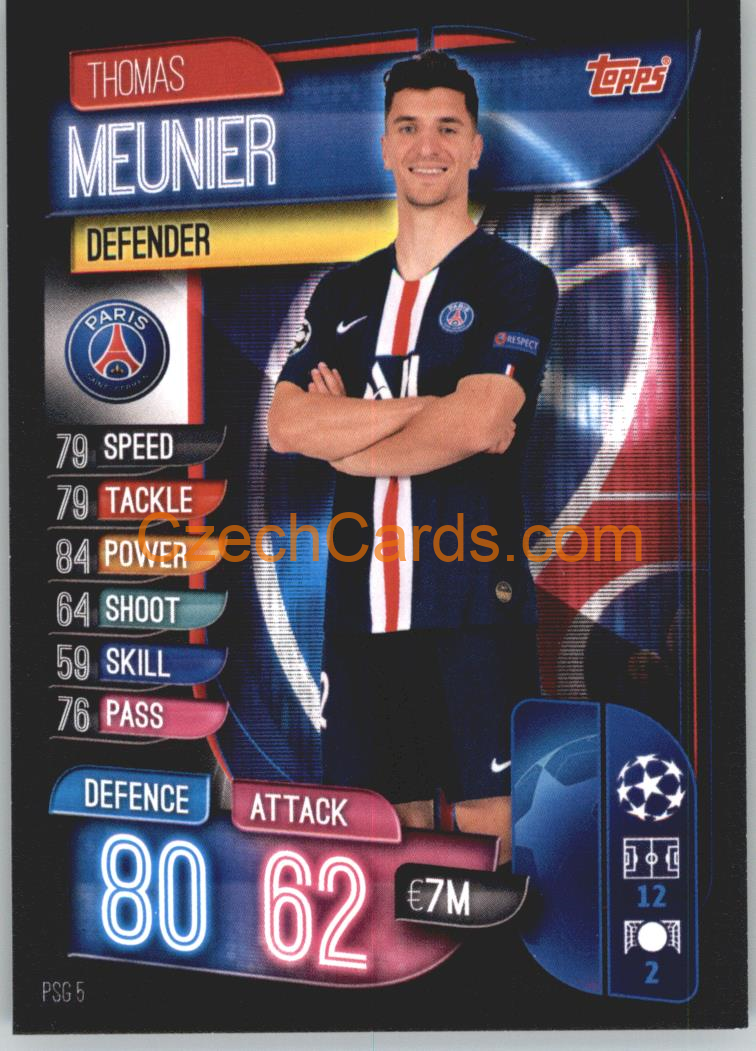 Thomas Meunier 2019/20 Topps Match Attax #PSG 5