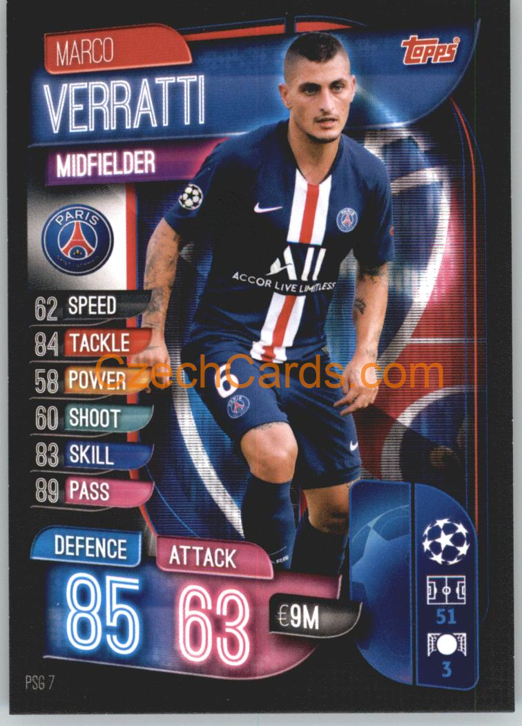 Marco Verratti 2019/20 Topps Match Attax #PSG 7