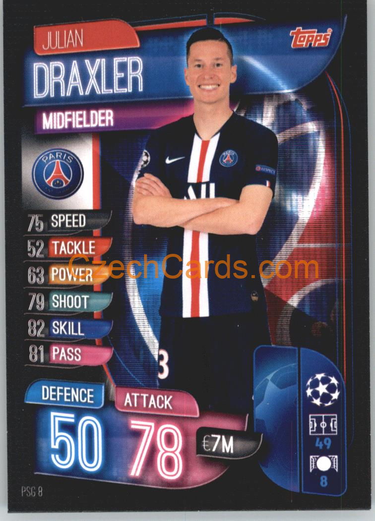 Julian Draxler 2019/20 Topps Match Attax #PSG 8