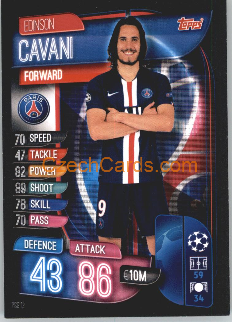Edinson Cavani 2019/20 Topps Match Attax #PSG 12