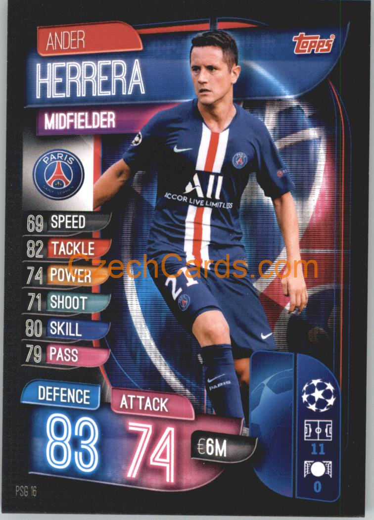 Ander Herrera 2019/20 Topps Match Attax #PSG 16