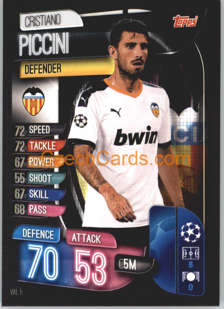 Cristiano Piccini 2019/20 Topps Match Attax #VAL 5