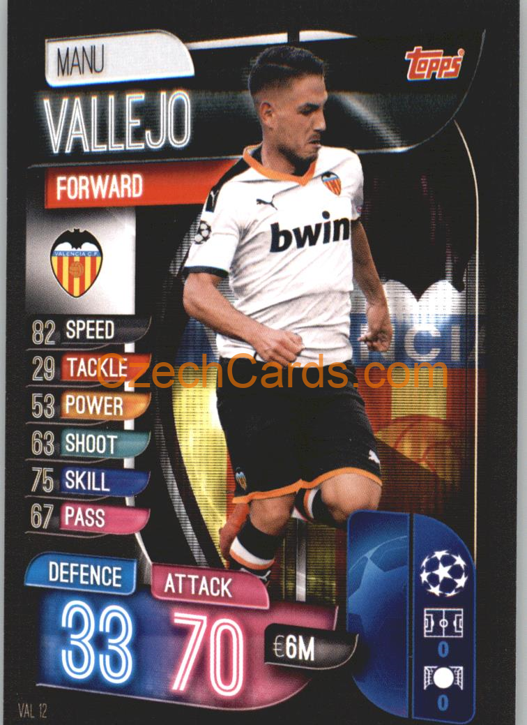 Manu Vallejo 2019/20 Topps Match Attax #VAL 12