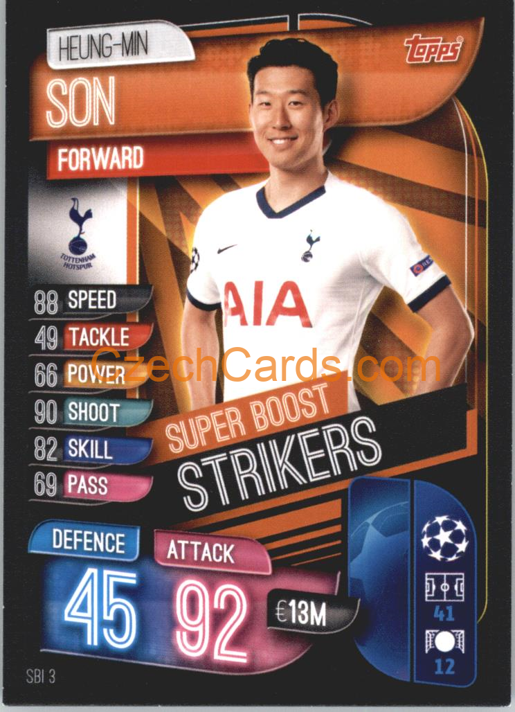 Heung-Min Son 2019/20 Topps Match Attax Super Boost Strikers #SBI 3