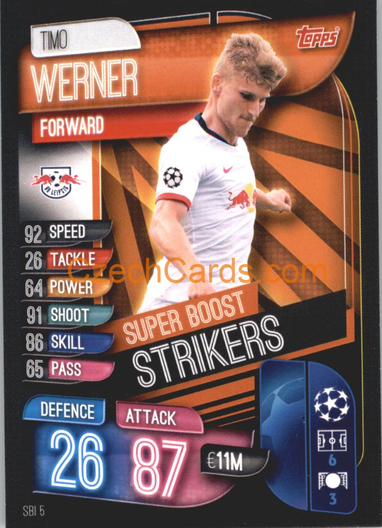 Timo Werner 2019/20 Topps Match Attax Super Boost Strikers #SBI 5
