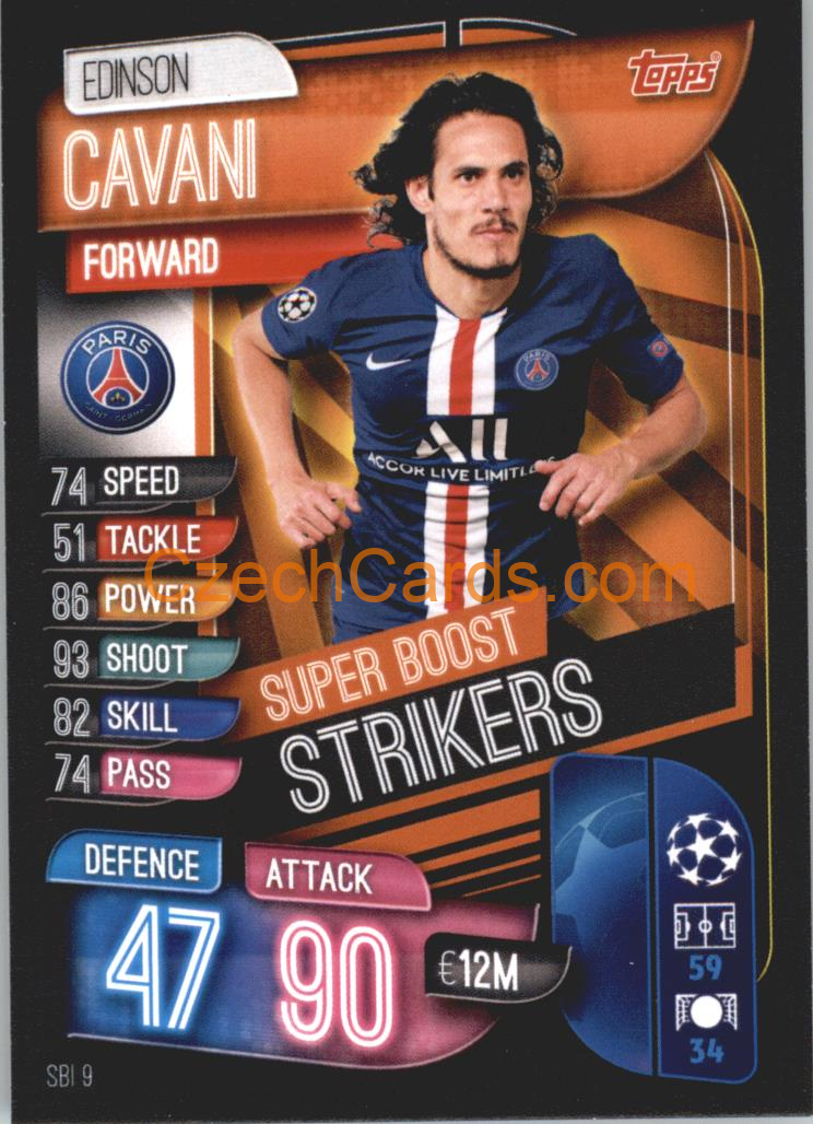 Edinson Cavani 2019/20 Topps Match Attax Super Boost Strikers #SBI 9