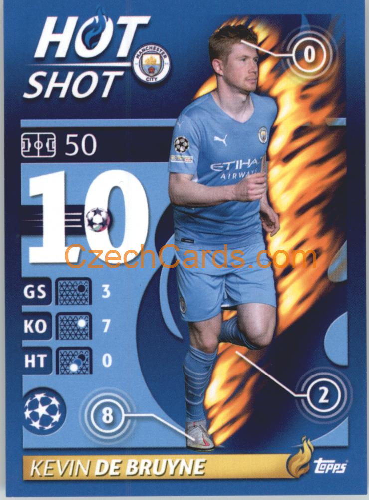 Kevin De Bruyne – Hot Shot 2021/22 Topps UCL Sticker #69