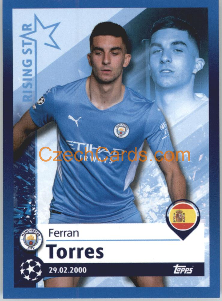 Ferran Torres – Rising Star 2021/22 Topps UCL Sticker #74