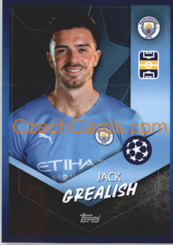 Jack Grealish 2021/22 Topps UCL Sticker #77