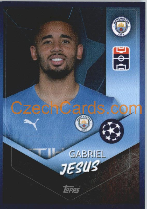 Gabriel Jesus 2021/22 Topps UCL Sticker #84
