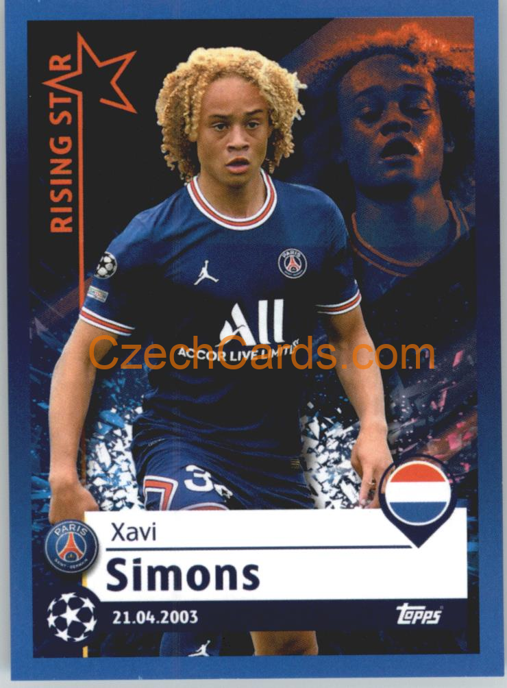 Xavi Simons – Rising Star 2021/22 Topps UCL Sticker big #92