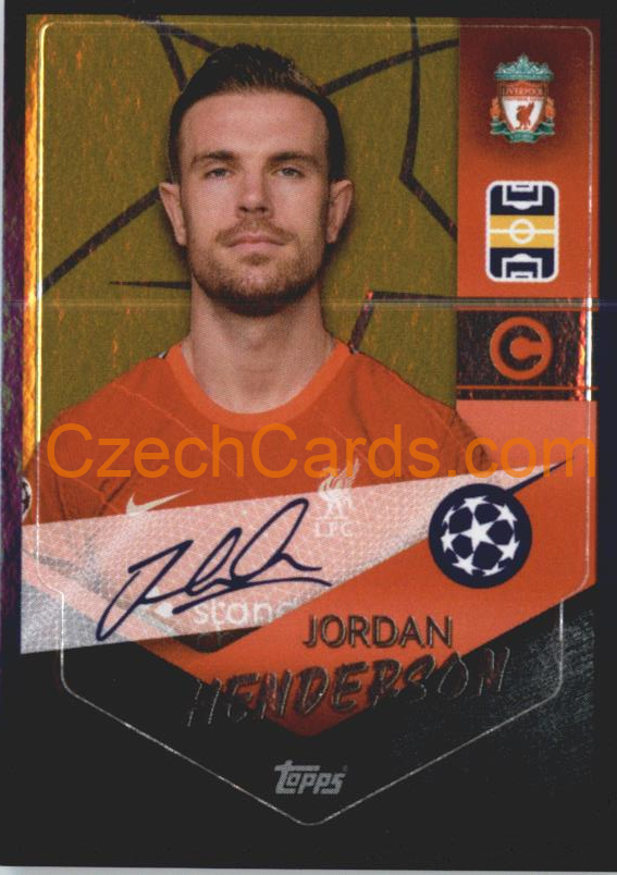 Jordan Henderson – Captain 2021/22 Topps UCL Sticker gold shiny #169