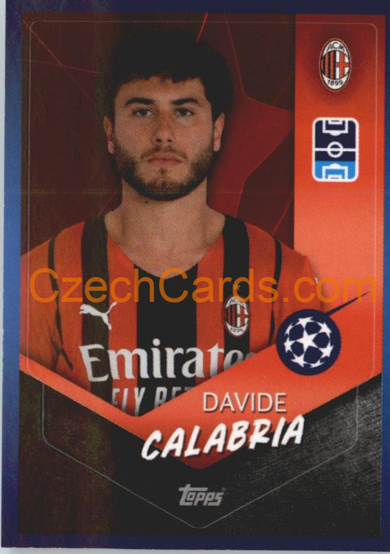 Davide Calabria 2021/22 Topps UCL Sticker #197