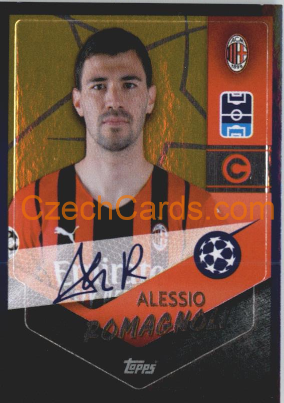 Alessio Romagnoli – Captain 2021/22 Topps UCL Sticker gold hiny #199