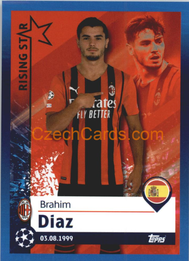 Brahim Díaz – Rising Star 2021/22 Topps UCL Sticker big #200