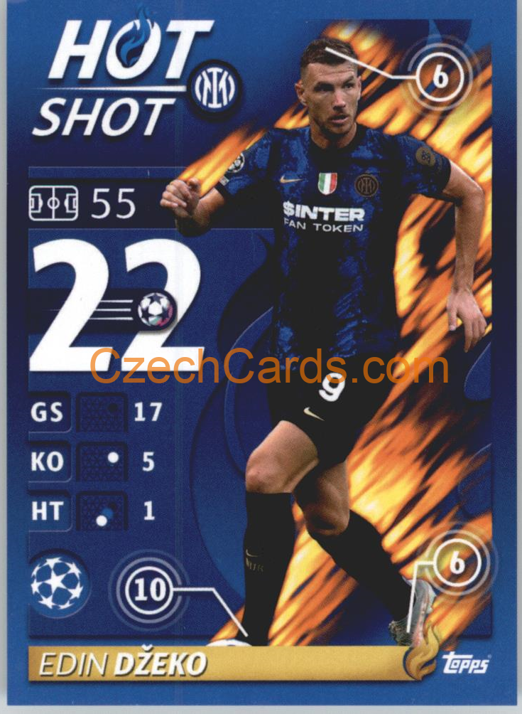 Edin Džeko – Hot Shot 2021/22 Topps UCL Sticker big #285