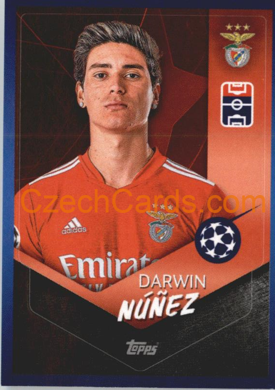 Darwin Núñez 2021/22 Topps UCL Sticker #407