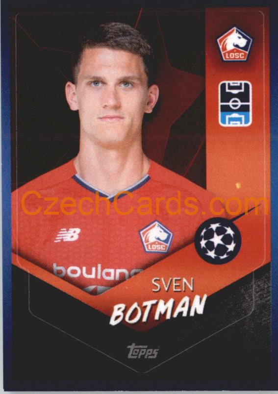 Sven Botman 2021/22 Topps UCL Sticker gold shiny #504