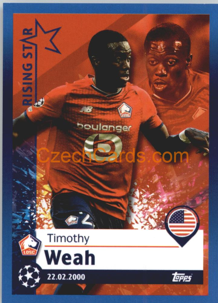 Timothy Weah – Rising Star 2021/22 Topps UCL Sticker big #505