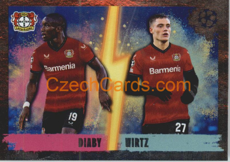 Moussa Diaby / Florian Wirtz 2022/23 Topps UCL Sticker foil #98