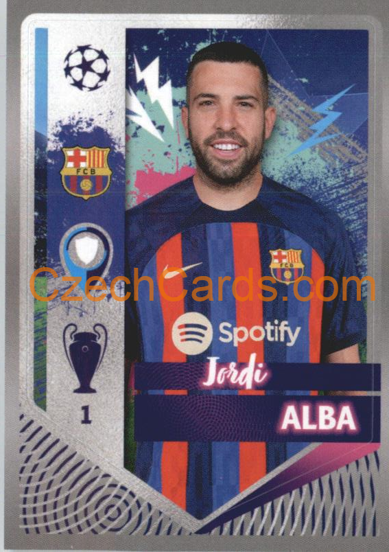 Jordi Alba 2022/23 Topps UCL Sticker #194