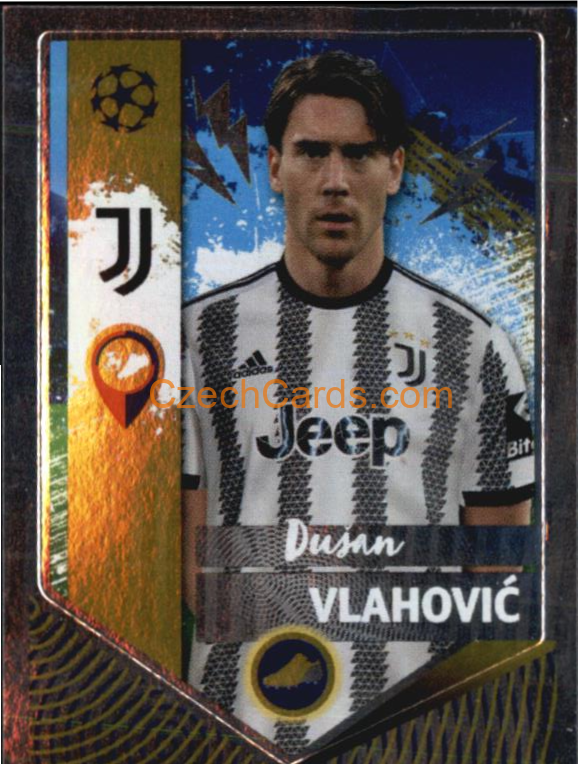 Dušan Vlahović (Golden Goalscorer) 2022/23 Topps UCL Sticker #294