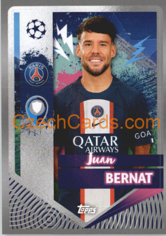 Juan Bernat 2022/23 Topps UCL Sticker #356