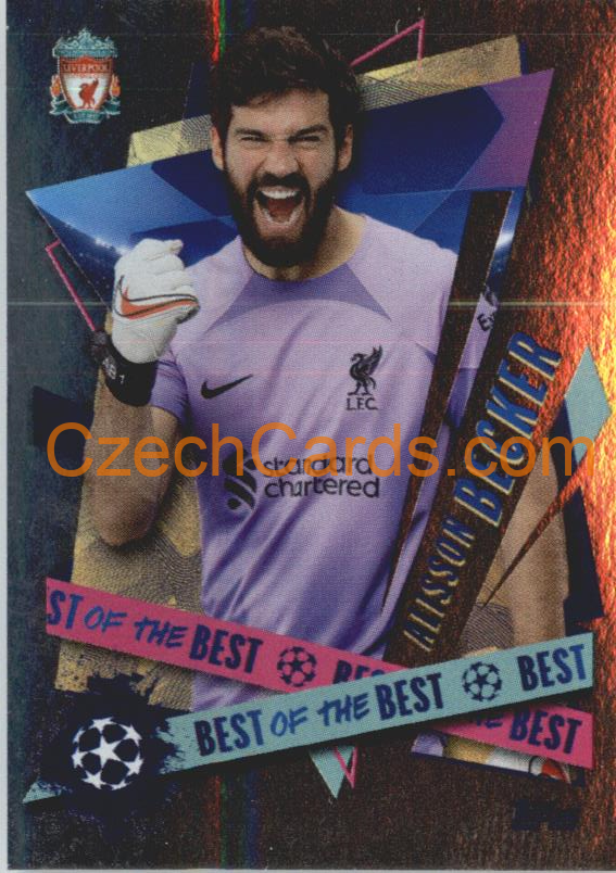 Alisson Becker 2022/23 Topps UCL Sticker Best of the Best foil #495