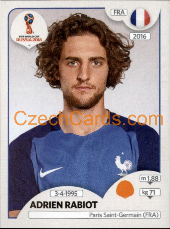 Adrien Rabiot 2018 Panini World Cup Russia Black #204