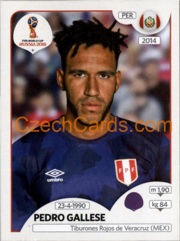 Pedro Gallese 2018 Panini World Cup Russia Black #234