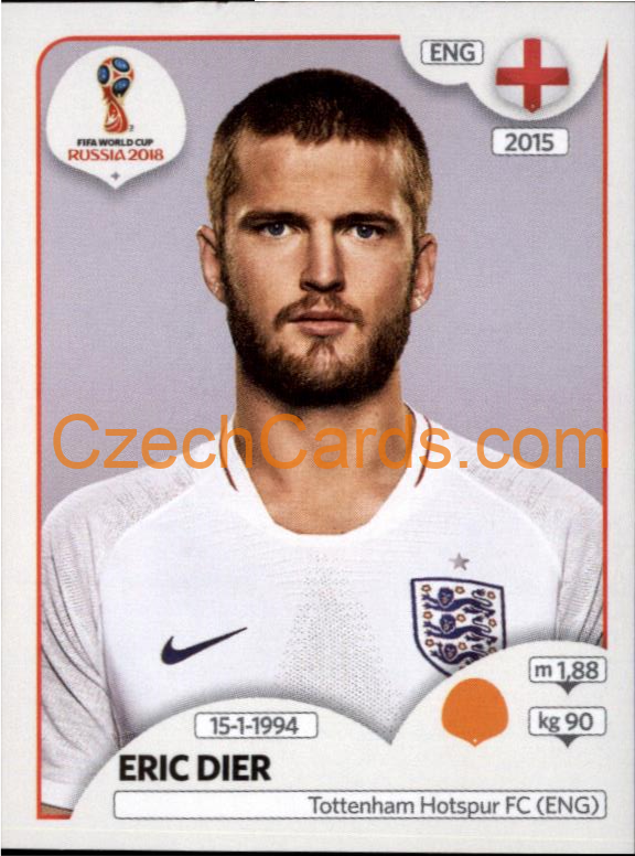 Eric Dier 2018 Panini World Cup Russia Black #585