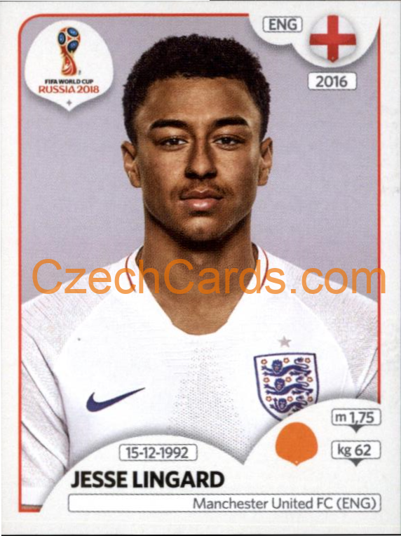 Jesse Lingard 2018 Panini World Cup Russia Black #587