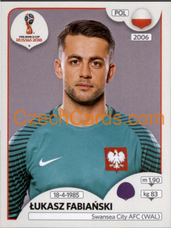 Lukasz Fabiański 2018 Panini World Cup Russia Black #594