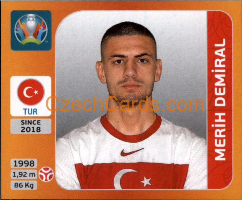 Merih Demiral 2020 Panini UEFA EURO sticker orange #70